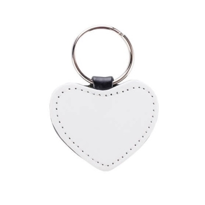 Heart-shaped eco leather keychain for printing